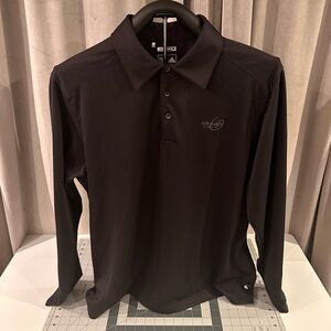 adidas Men's Black Long Sleeve Polo Shirt